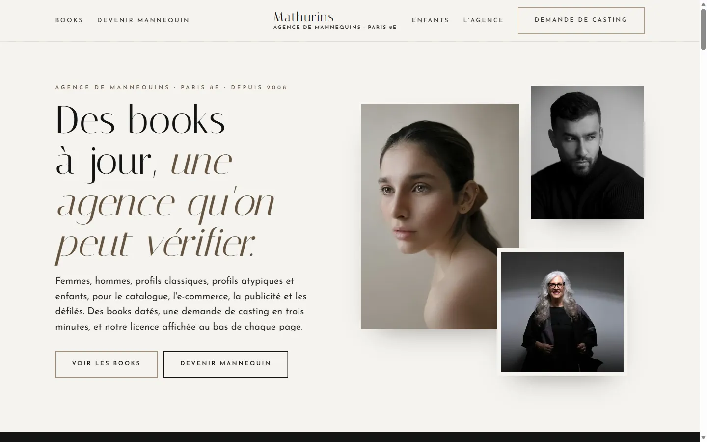 Page d’accueil de la démo Mathurins