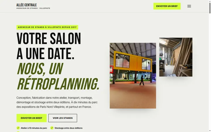 Page d’accueil du site Allée Centrale