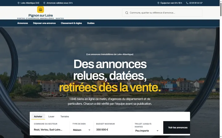 Page d’accueil du site Pignon sur Loire