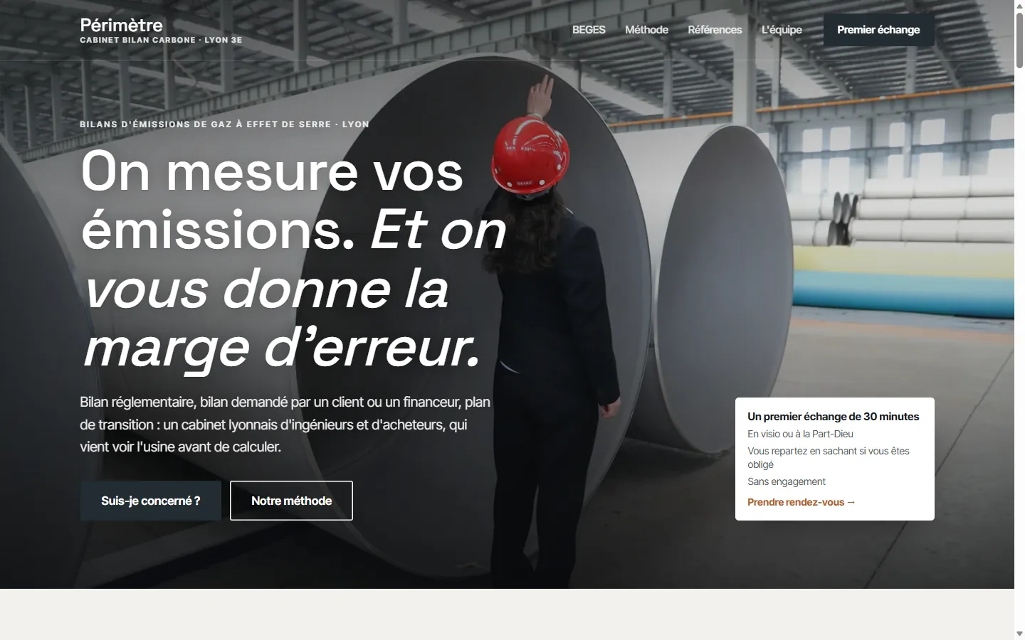 Page d’accueil de la démo Périmètre