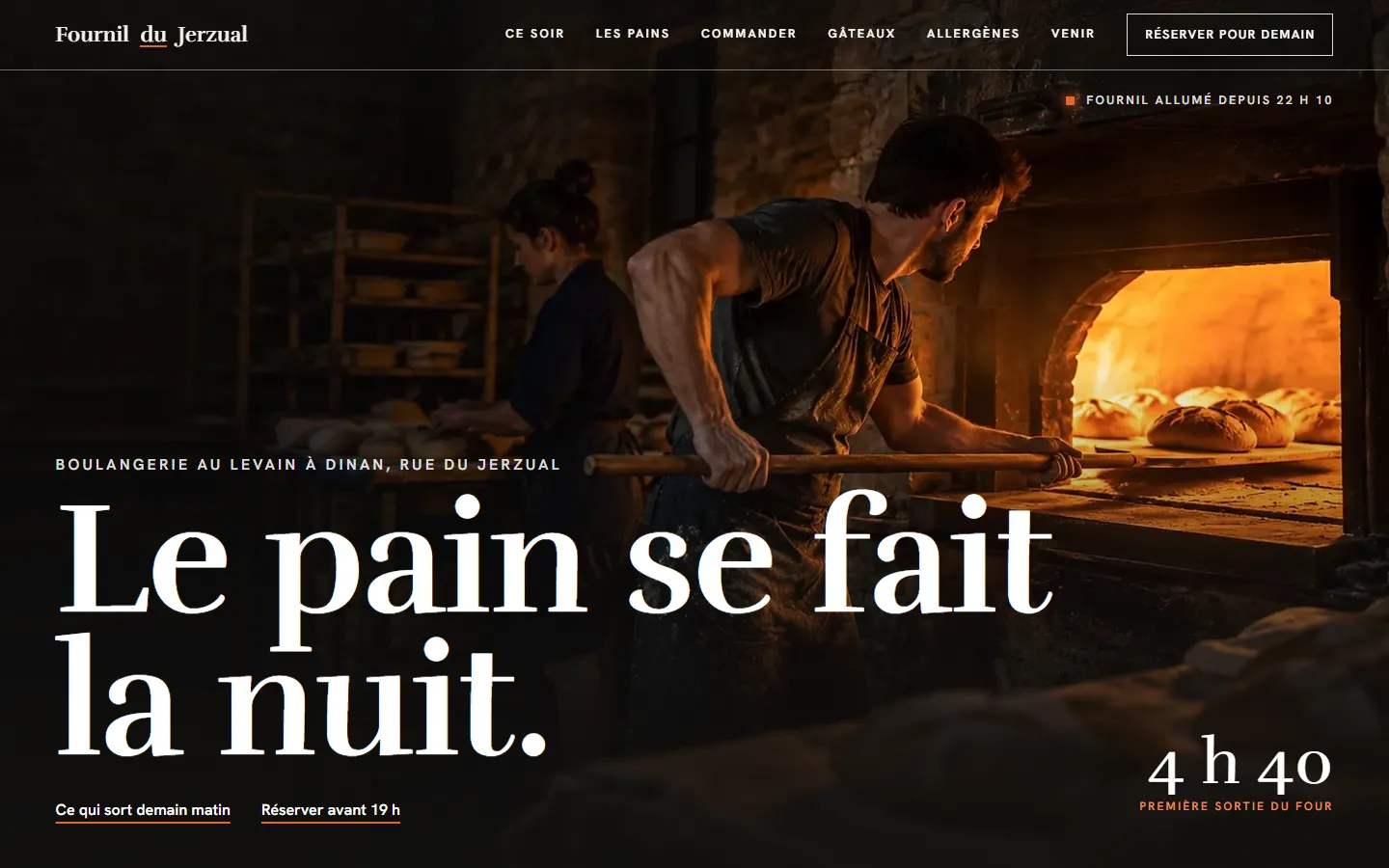 Page d’accueil de la démo Fournil du Jerzual
