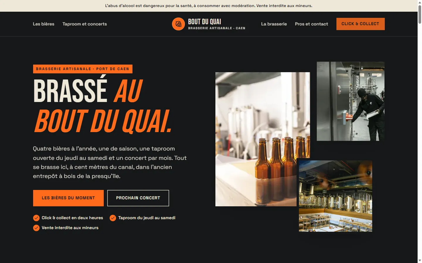 Page d’accueil de la démo Bout du Quai