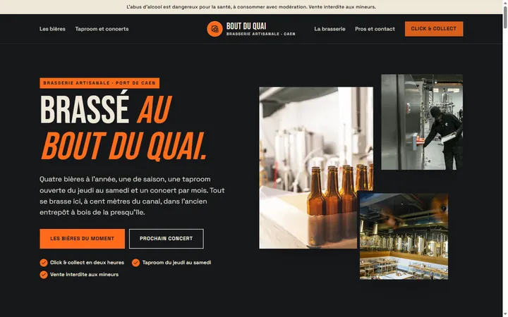 Page d’accueil du site Bout du Quai