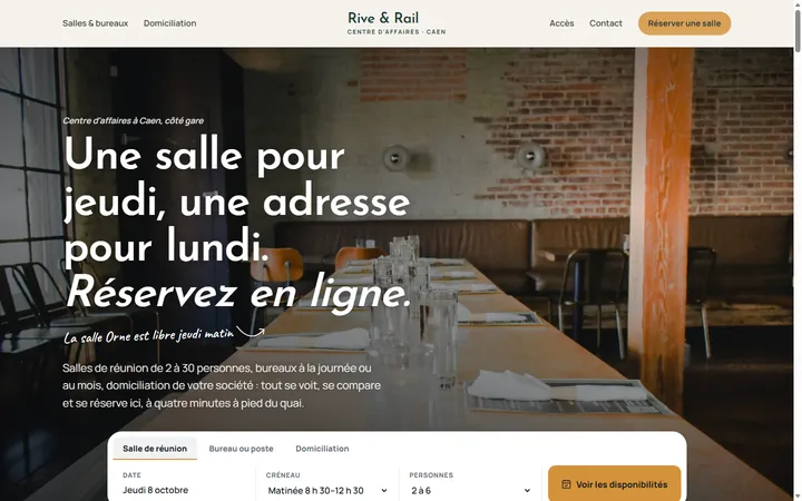 Page d’accueil du site Rive & Rail
