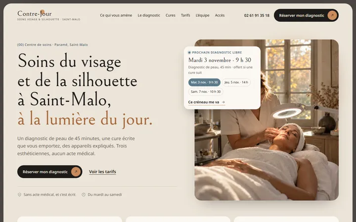 Page d’accueil du site Contre-Jour, version ordinateur