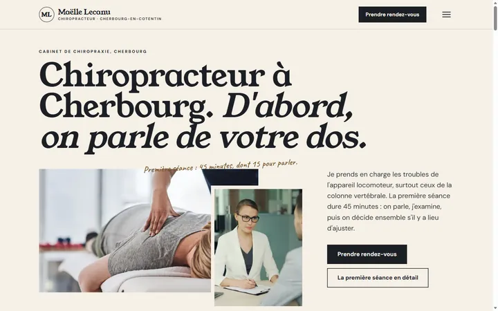 Page d’accueil du site Maëlle Lecanu