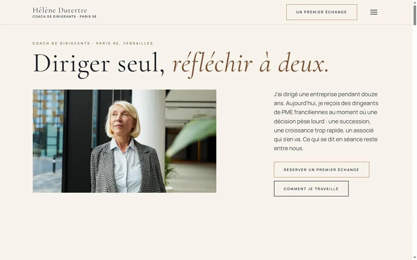 Page d’accueil de la démo Hélène Dutertre