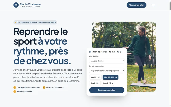Page d’accueil du site Élodie Chabanne