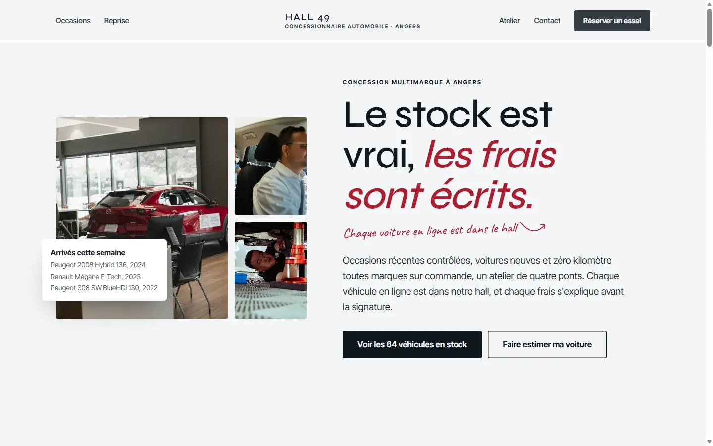 Page d’accueil de la démo Hall 49