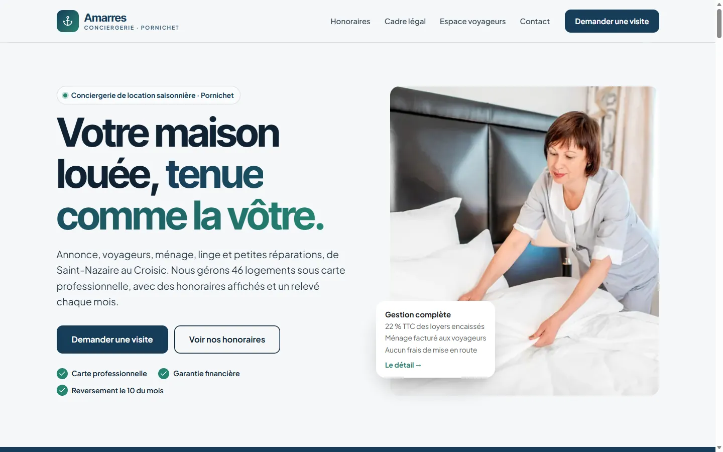 Page d’accueil de la démo Amarres
