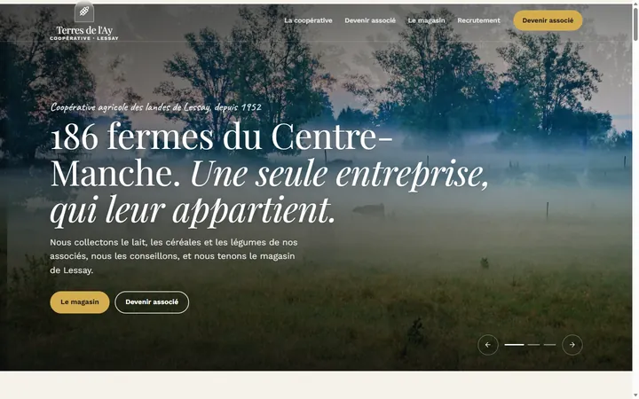 Page d’accueil du site Terres de l'Ay