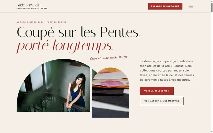 Page d’accueil du site Aude Ferrandin