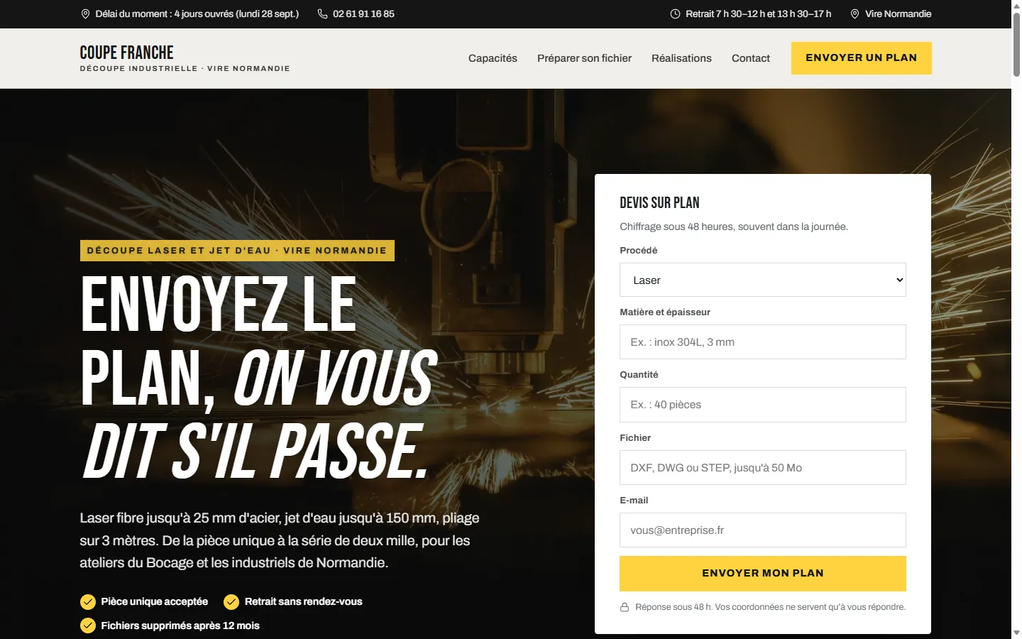 Page d’accueil de la démo Coupe Franche