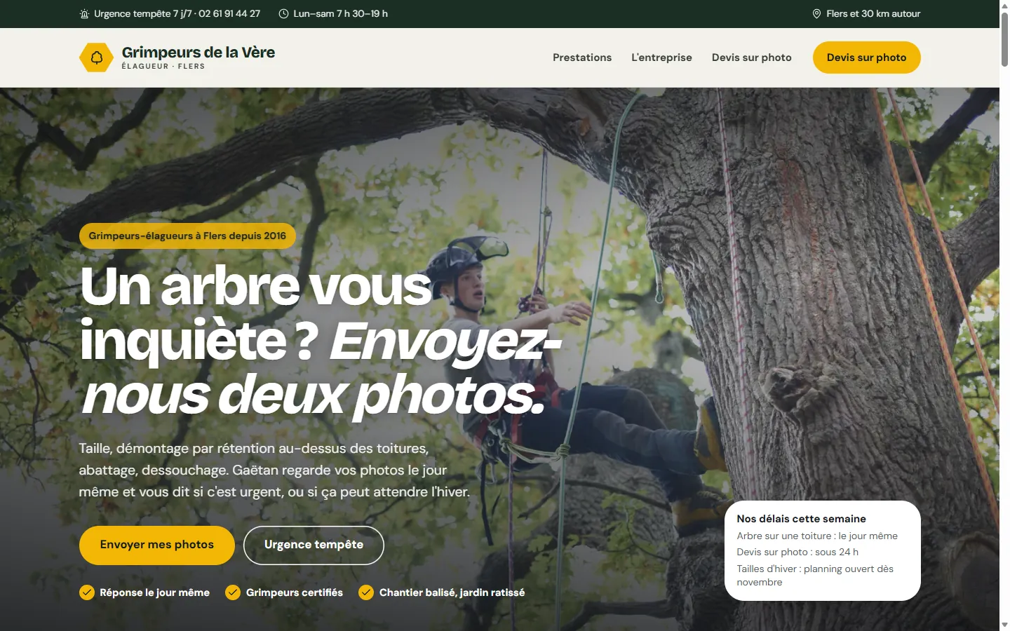 Page d’accueil du site Grimpeurs de la Vère