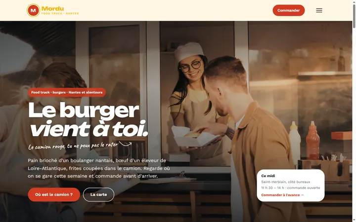 Page d’accueil du site Mordu