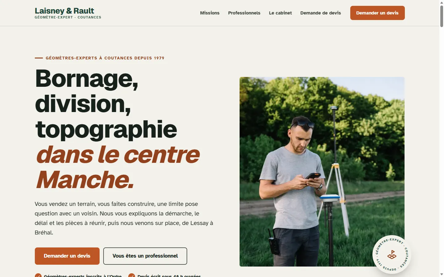 Page d’accueil de la démo Laisney & Rault