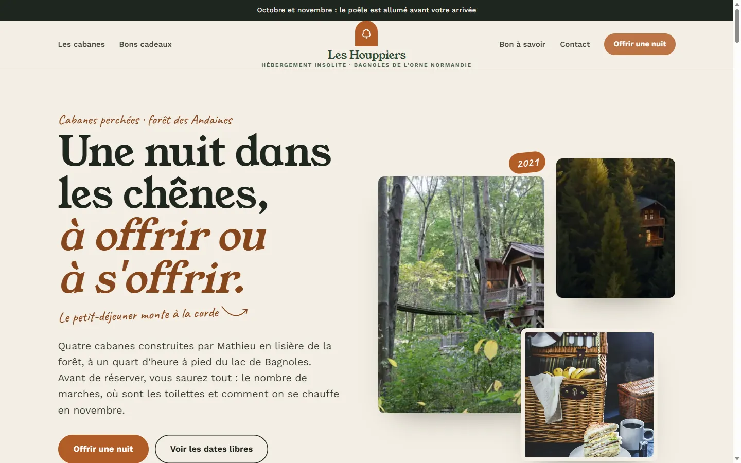 Page d’accueil de la démo Les Houppiers