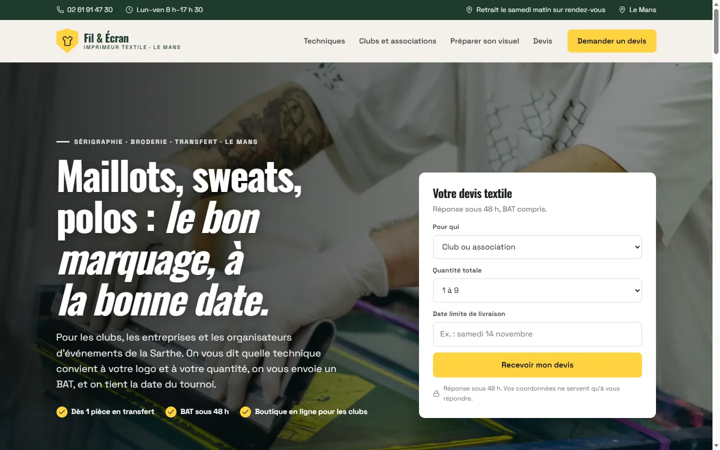 Page d’accueil de la démo Fil & Écran