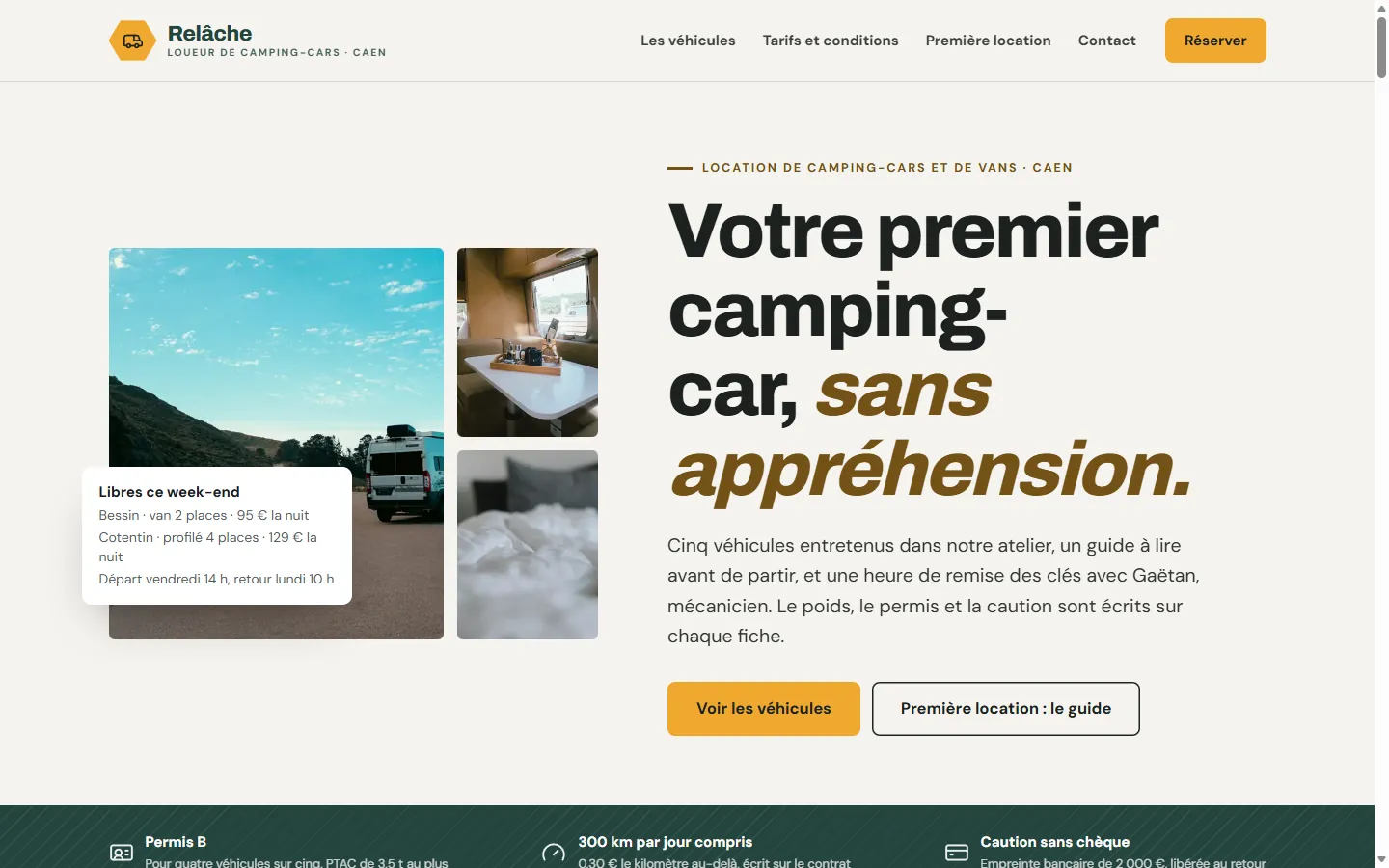 Page d’accueil de la démo Relâche