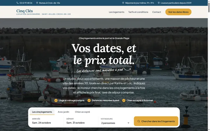 Page d’accueil du site Cinq Clés
