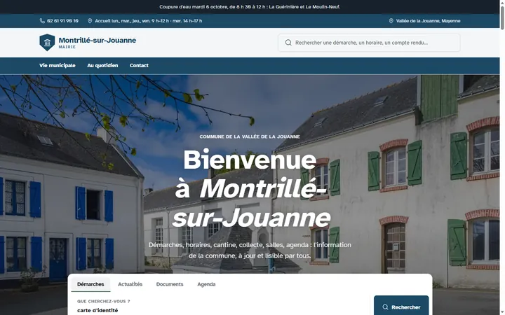 Page d’accueil du site Montrillé-sur-Jouanne