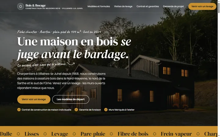 Page d’accueil du site Bois & Bocage