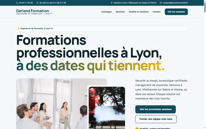 Page d’accueil du site Gerland Formation