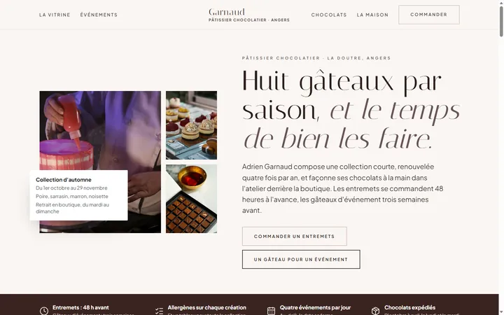 Page d’accueil du site Garnaud