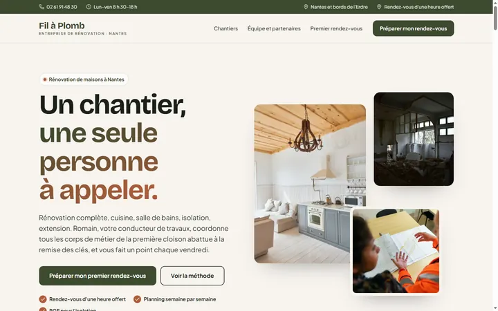 Page d’accueil du site Fil à Plomb