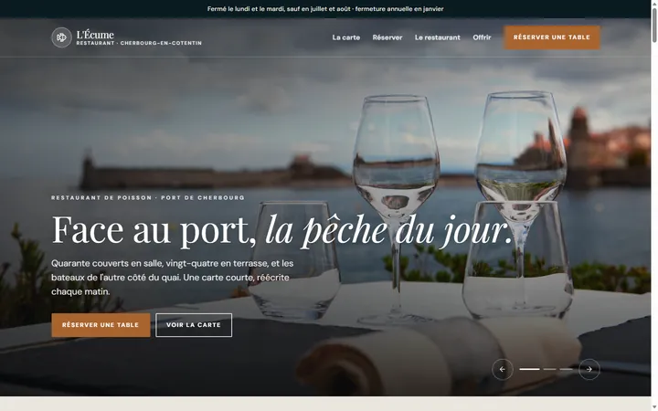 Page d’accueil du site L'Écume
