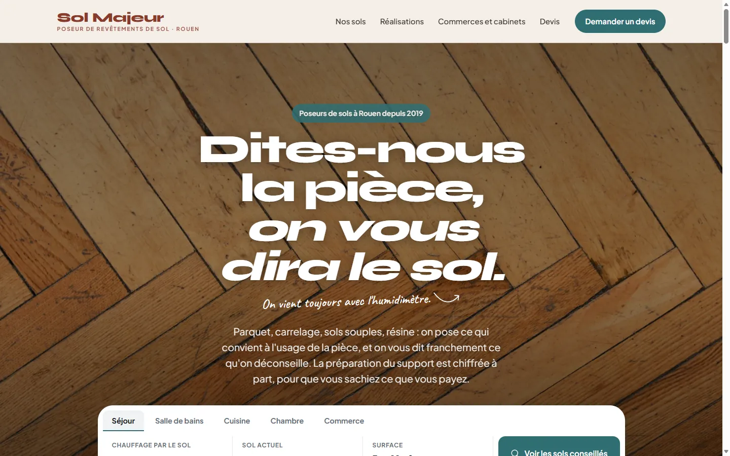 Page d’accueil de la démo Sol Majeur