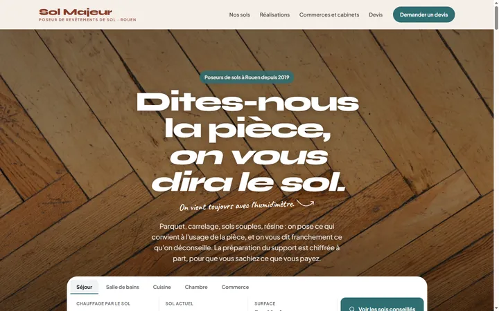 Page d’accueil du site Sol Majeur