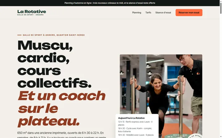 Page d’accueil du site La Rotative