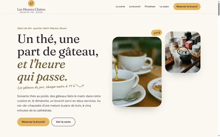 Page d’accueil du site Les Heures Claires