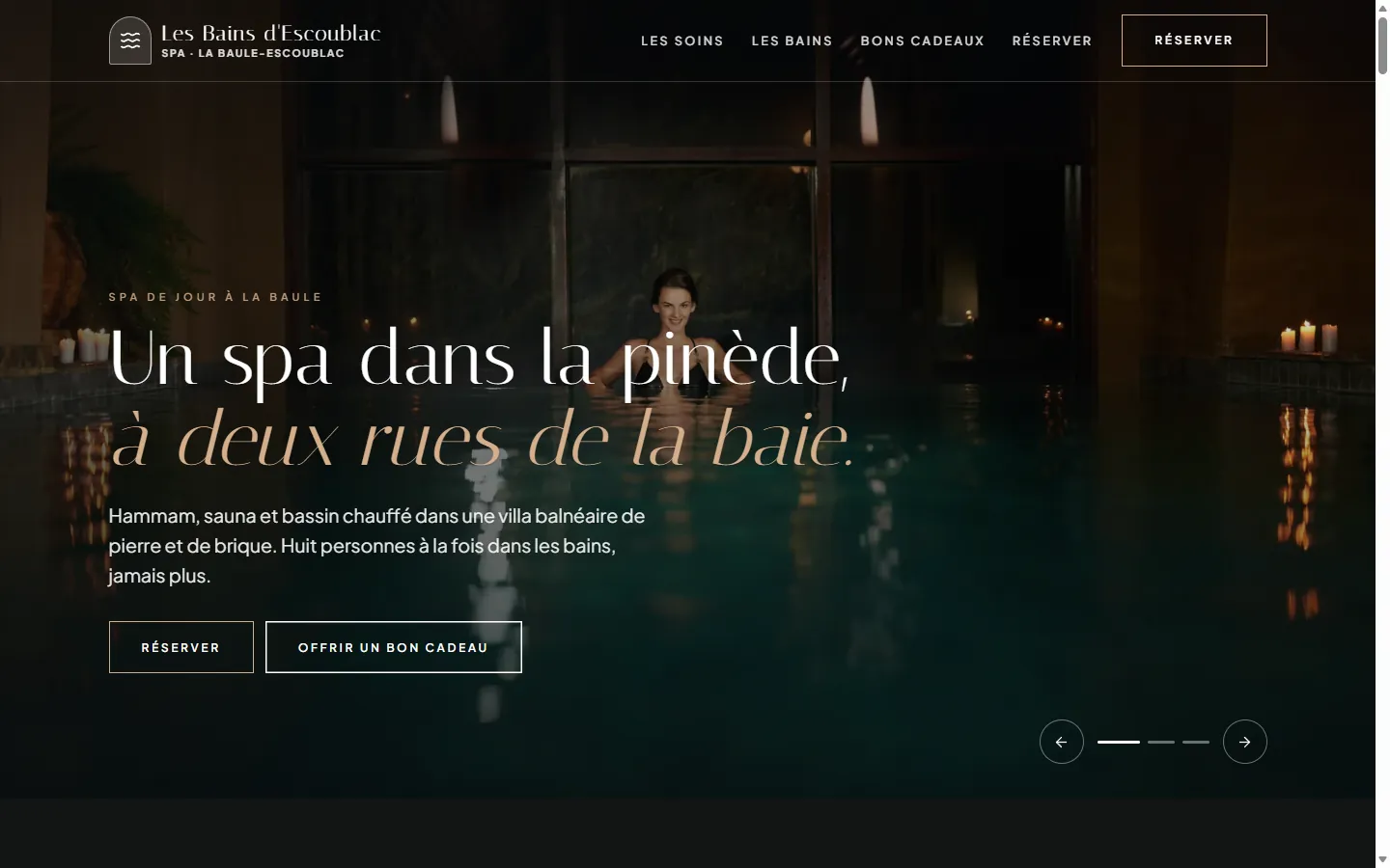 Page d’accueil de la démo Les Bains d'Escoublac