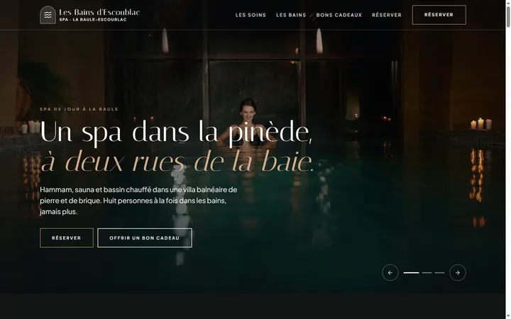 Page d’accueil du site Les Bains d'Escoublac