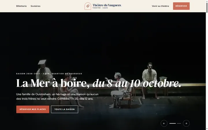 Page d’accueil du site Théâtre du Vaugueux