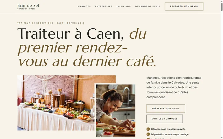 Page d’accueil du site Brin de Sel