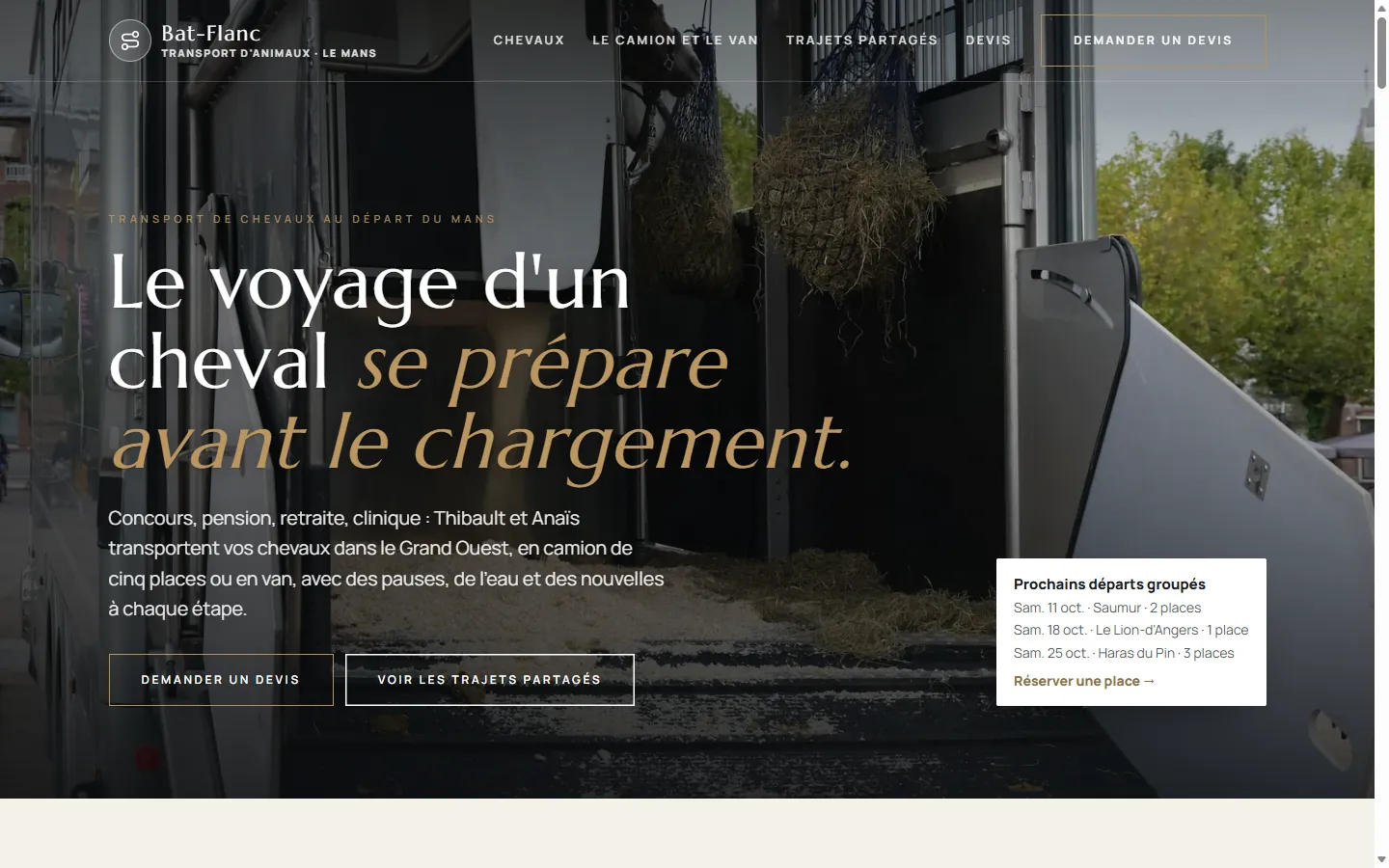 Page d’accueil de la démo Bat-Flanc