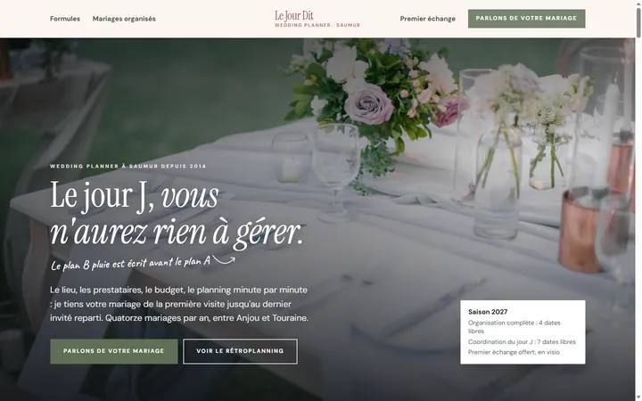 Page d’accueil du site Le Jour Dit
