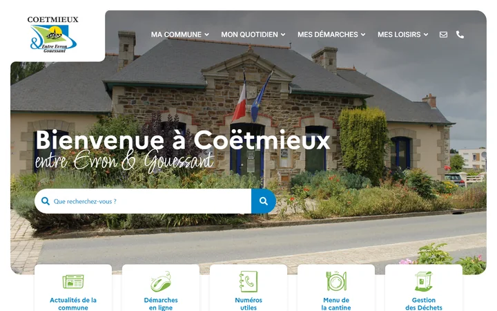 Page d’accueil du site Commune de Coëtmieux