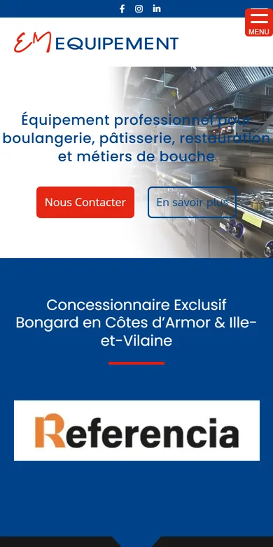 Le site EM Équipement sur téléphone