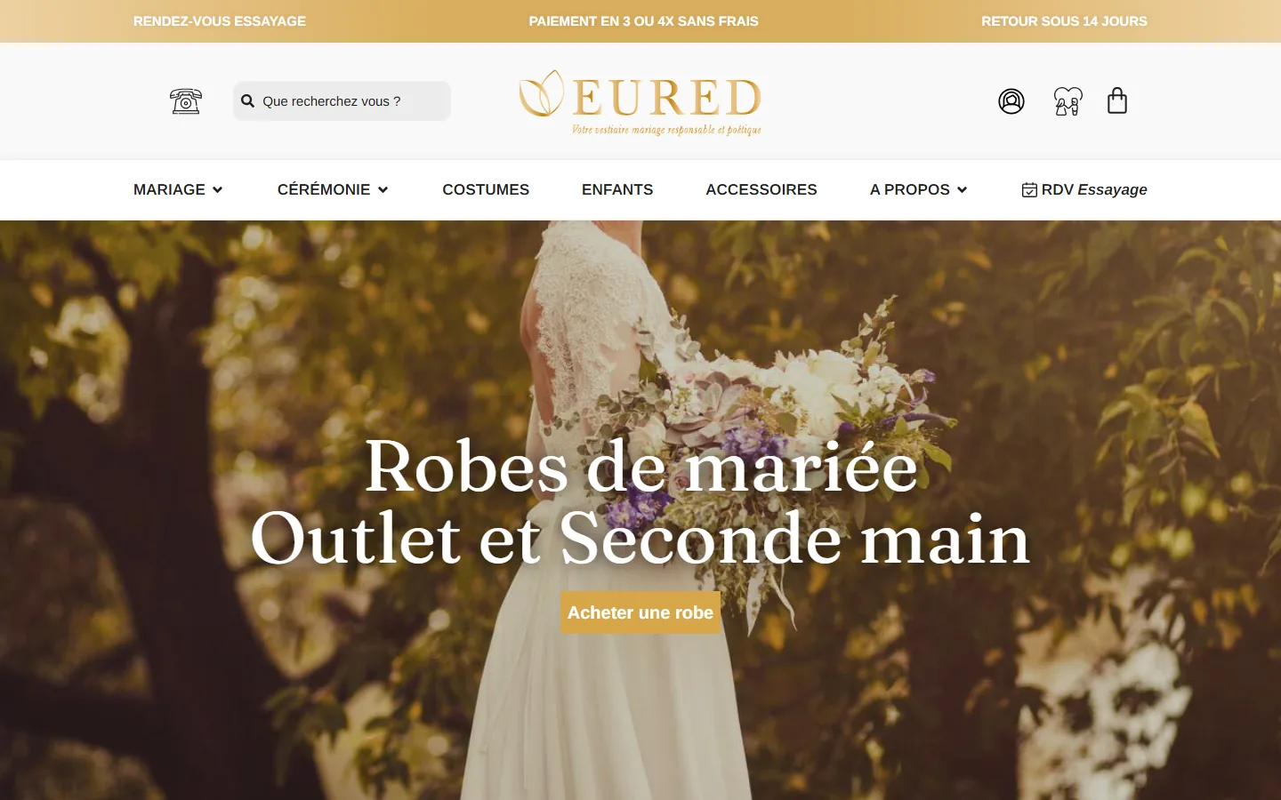 Page d’accueil du site Eured