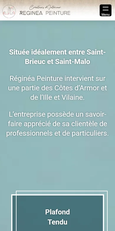Le site Réginéa Peinture sur téléphone