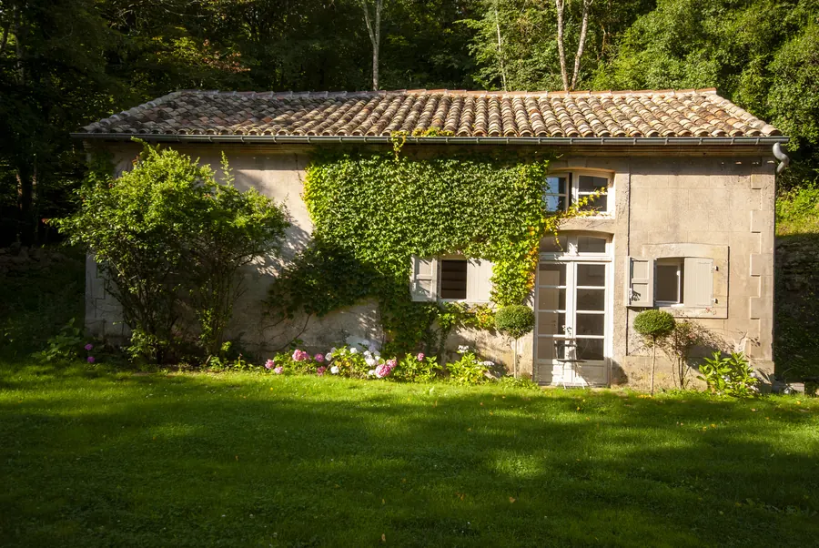 Une maison de pierre couverte de verdure : des photos réelles de la maison et de ses abords comptent autant sur le site que sur la fiche Google.