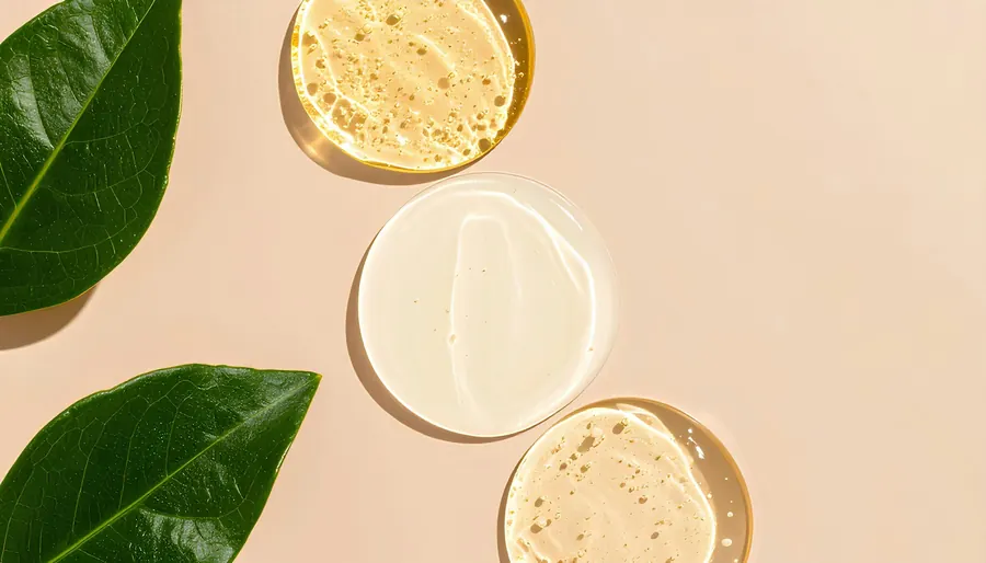 Trois palets de crème et sérum sur fond beige, pas un pot