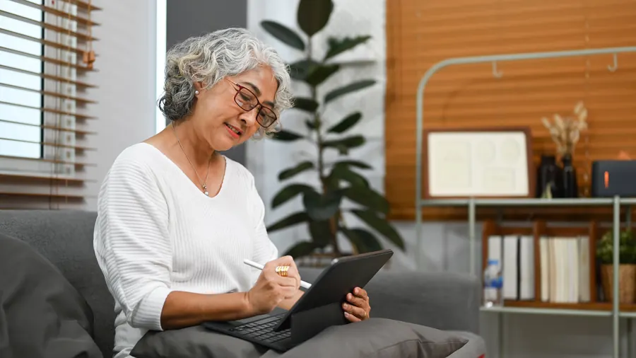 Démarche en ligne sur une tablette